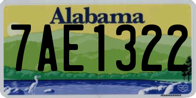 AL license plate 7AE1322