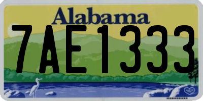 AL license plate 7AE1333