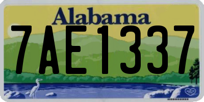 AL license plate 7AE1337