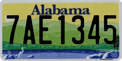 AL license plate 7AE1345