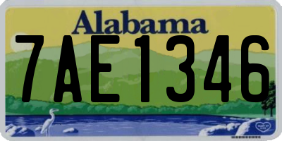 AL license plate 7AE1346