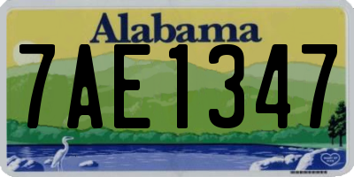 AL license plate 7AE1347