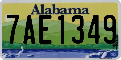 AL license plate 7AE1349