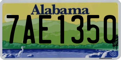 AL license plate 7AE1350