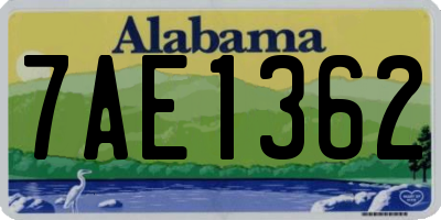 AL license plate 7AE1362