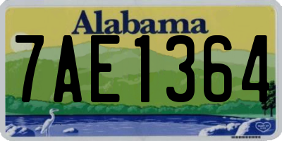 AL license plate 7AE1364
