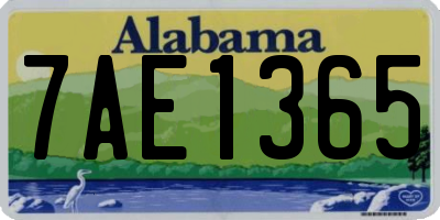 AL license plate 7AE1365