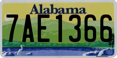 AL license plate 7AE1366