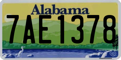 AL license plate 7AE1378