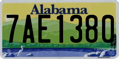 AL license plate 7AE1380