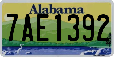 AL license plate 7AE1392