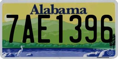 AL license plate 7AE1396
