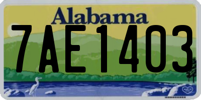 AL license plate 7AE1403