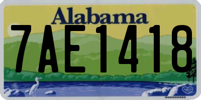 AL license plate 7AE1418