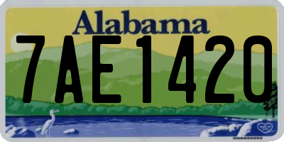 AL license plate 7AE1420