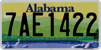 AL license plate 7AE1422