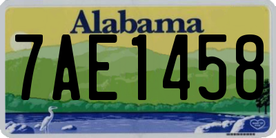 AL license plate 7AE1458