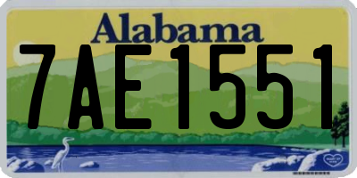 AL license plate 7AE1551