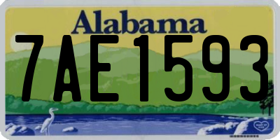 AL license plate 7AE1593