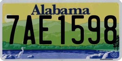AL license plate 7AE1598