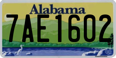 AL license plate 7AE1602