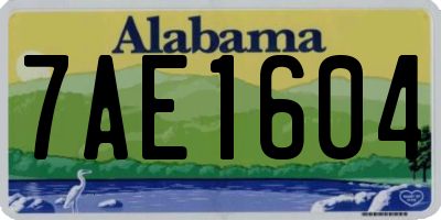 AL license plate 7AE1604