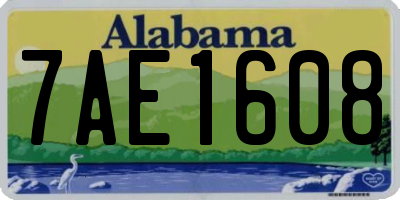 AL license plate 7AE1608