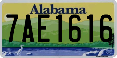 AL license plate 7AE1616