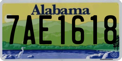 AL license plate 7AE1618