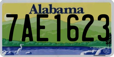 AL license plate 7AE1623