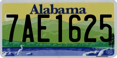 AL license plate 7AE1625