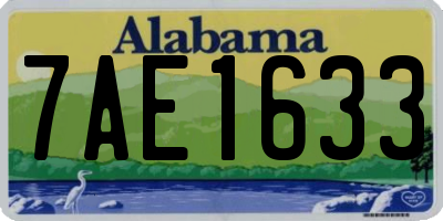 AL license plate 7AE1633