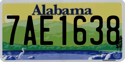 AL license plate 7AE1638