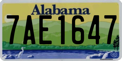 AL license plate 7AE1647