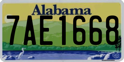 AL license plate 7AE1668