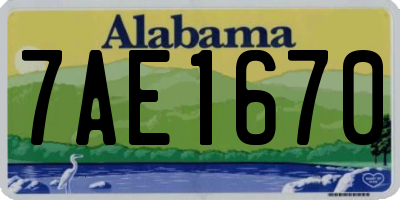 AL license plate 7AE1670