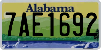 AL license plate 7AE1692