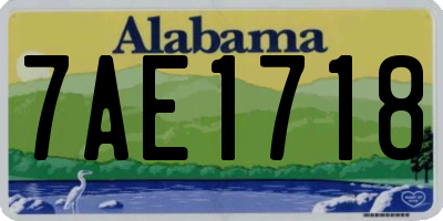 AL license plate 7AE1718
