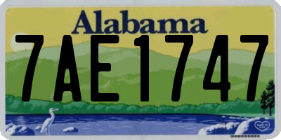 AL license plate 7AE1747