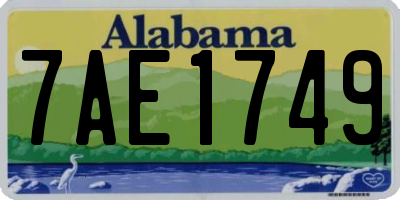 AL license plate 7AE1749