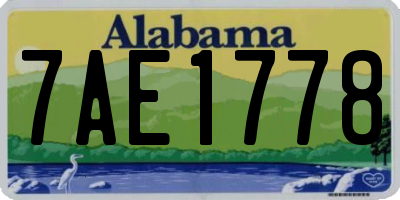 AL license plate 7AE1778