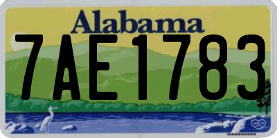 AL license plate 7AE1783