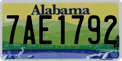 AL license plate 7AE1792