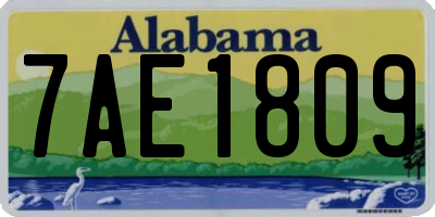 AL license plate 7AE1809