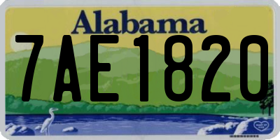 AL license plate 7AE1820