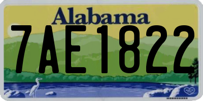 AL license plate 7AE1822