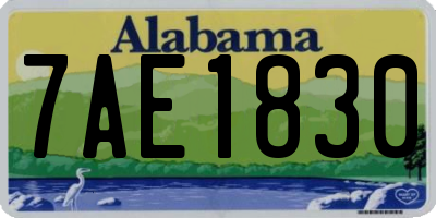 AL license plate 7AE1830