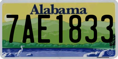 AL license plate 7AE1833