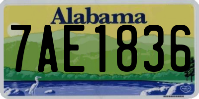 AL license plate 7AE1836