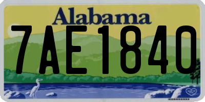 AL license plate 7AE1840